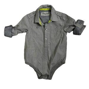 Sovereign Code baby one piece outfit 9 months long sleeve collared button down